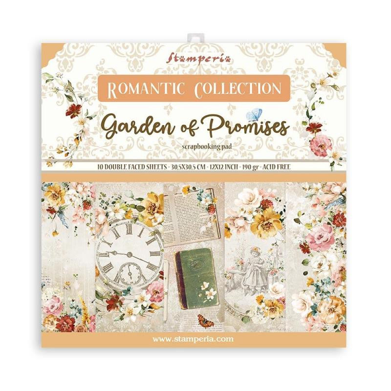 Stamperia Colección Romántica Paquete de Papel Jardín de Promesas 12" x 12"